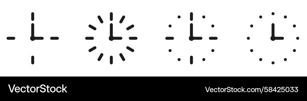 Time icon set in flat style timer alarm schedule Time icon set in flat style timer alarm schedule Vector Image