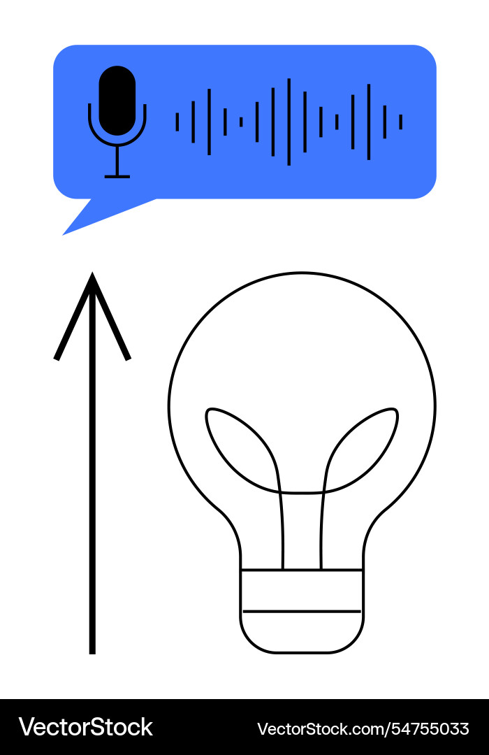 Voice command technology concept with audio Voice command technology concept with audio vector image