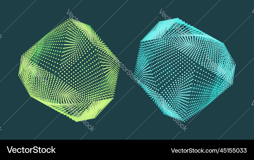 Wireframe object with lines and dots abstract 3d Wireframe object with lines and dots abstract 3d vector image