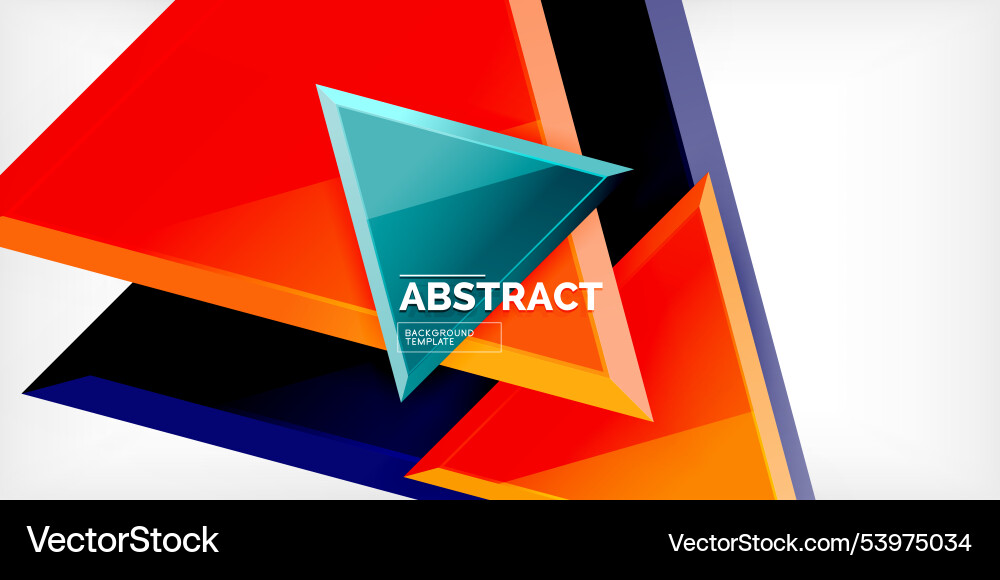 Abstract background - colorful triangles with 3d Abstract background - colorful triangles with 3d Vector Image