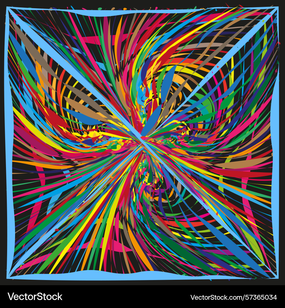 Abstract fractal pattern geometric star explosion vector image