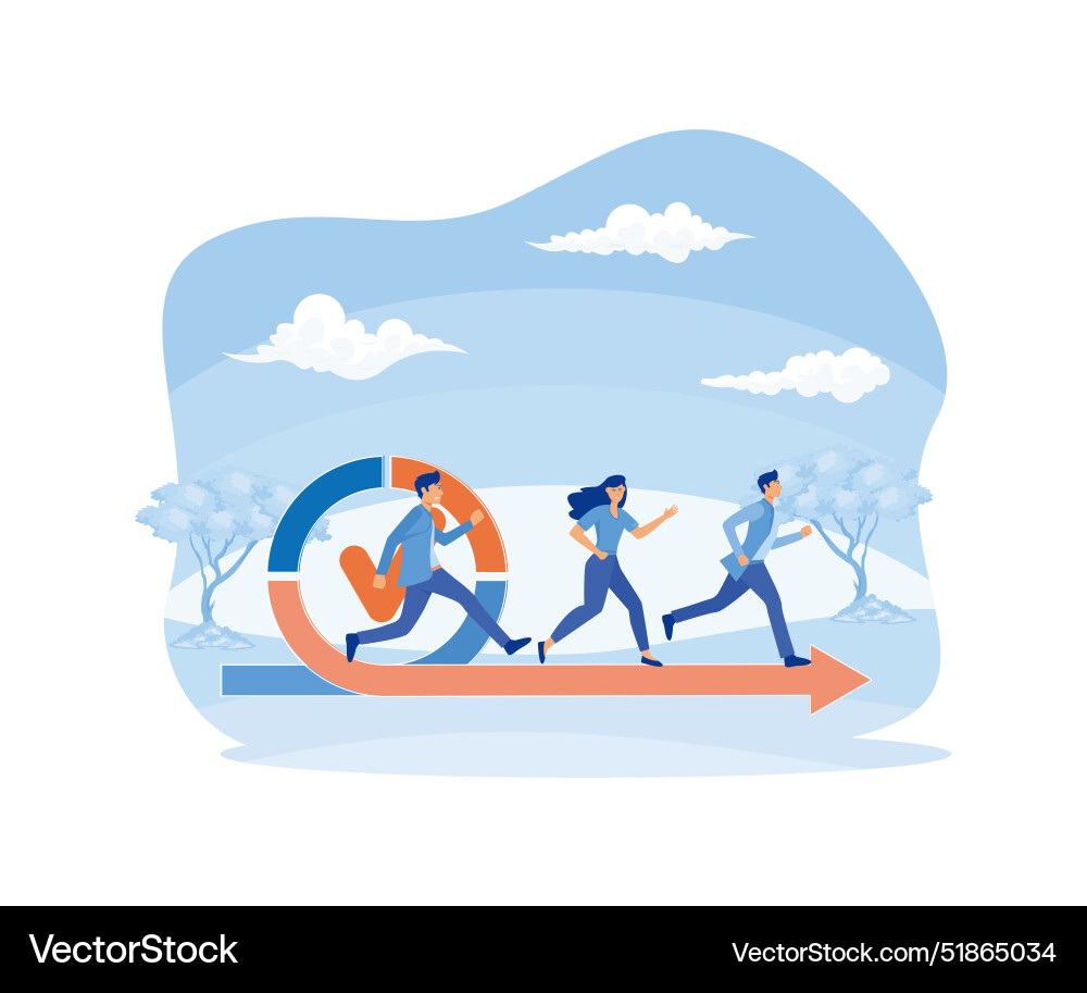 Agile development process with running Agile development process with running vector image