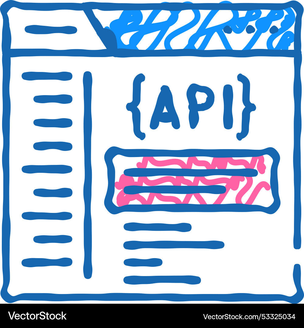 Api documentation technical writer icon doodle vector image