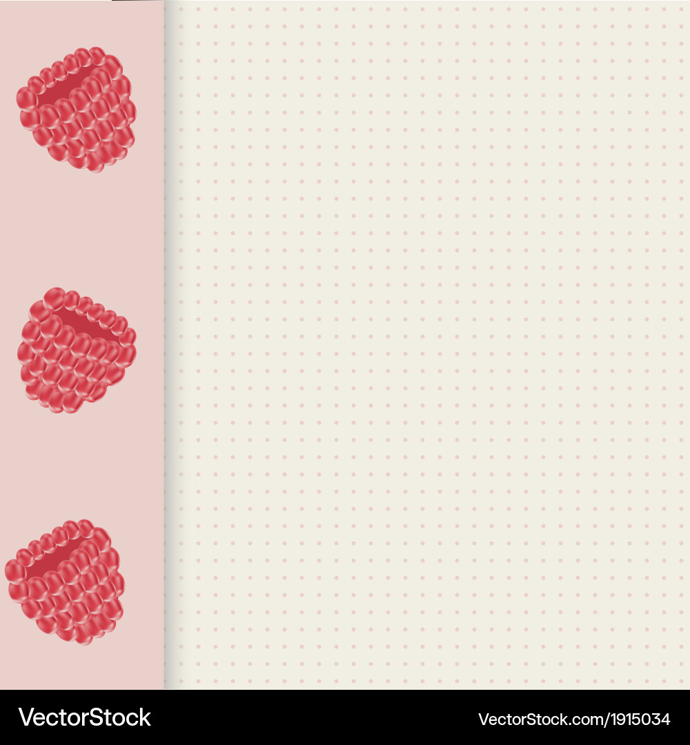 Background raspberry greeting card vector image
