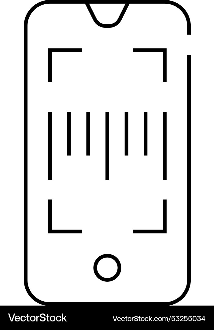 Barcode scanner application line icon Barcode scanner application line icon vector image