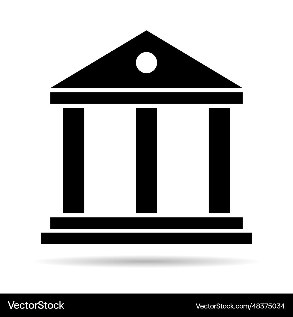 Building university architecture shadow icon Building university architecture shadow icon Vector Image