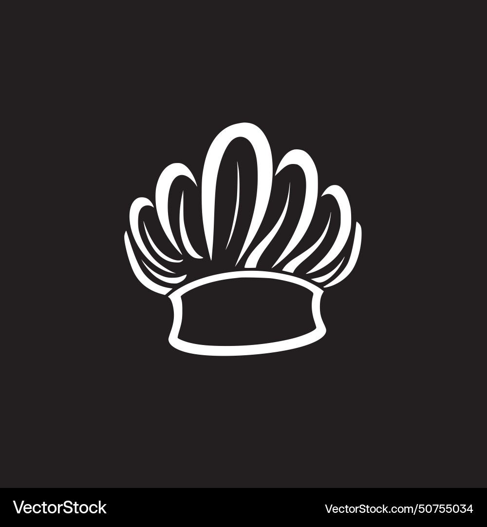 Chef hat - black and white Royalty Free Vector Image