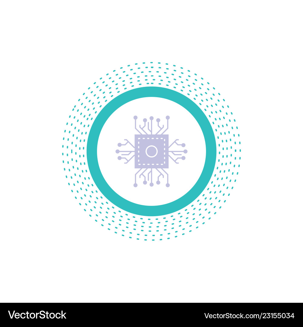 Chip cpu microchip processor technology glyph Chip cpu microchip processor technology glyph vector image
