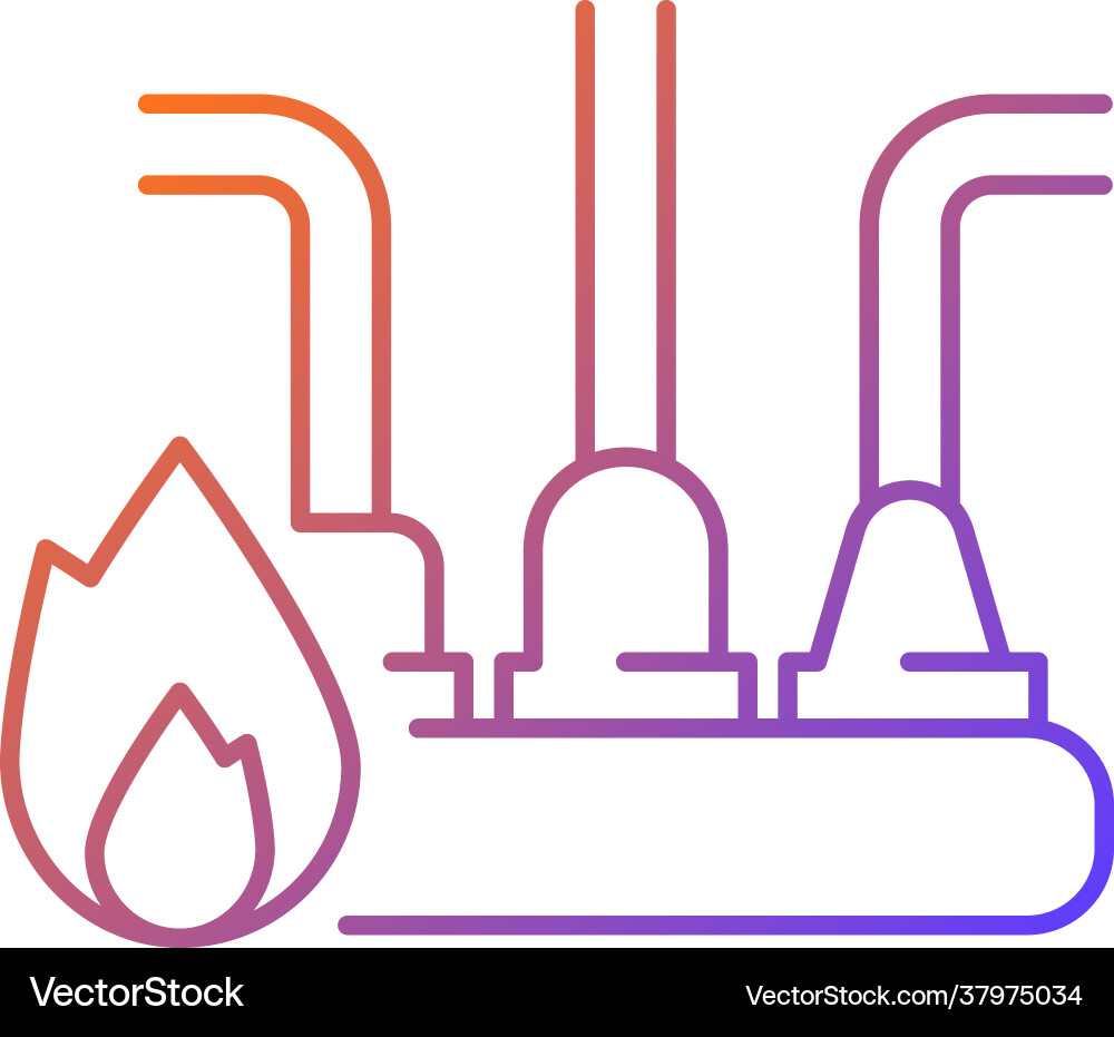 Circuit overload gradient linear icon Circuit overload gradient linear icon vector image
