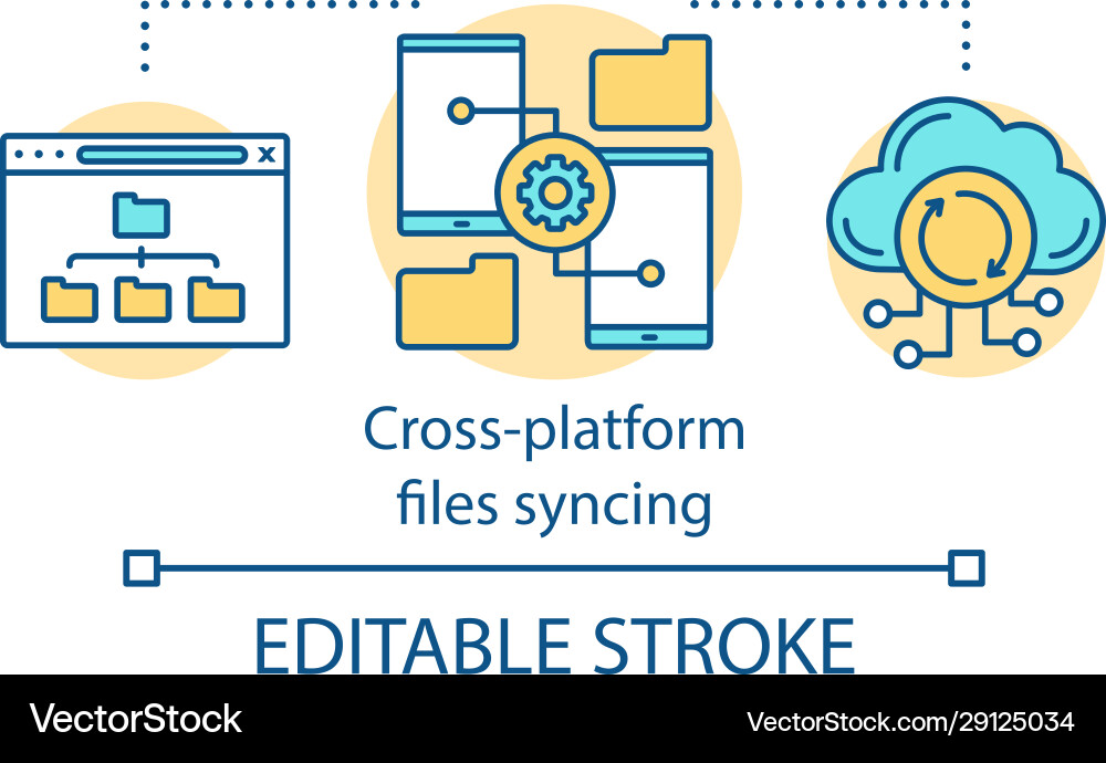 Cross-Platform File Sync Icon vector image