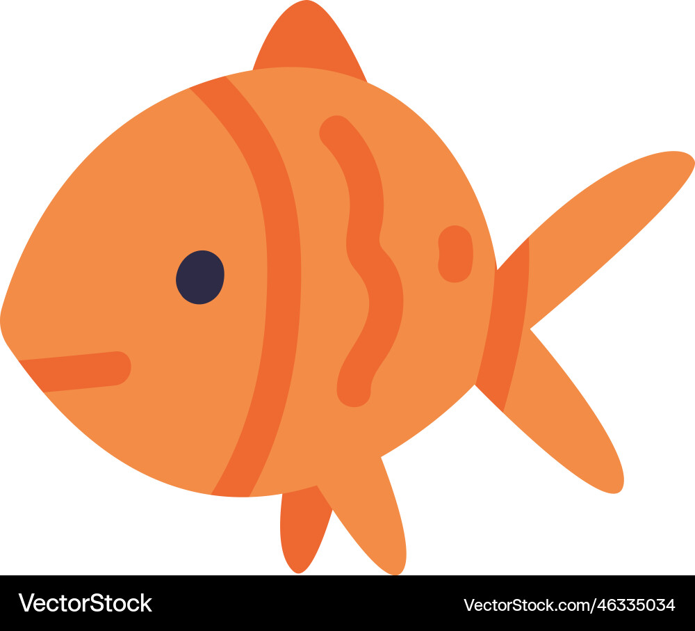 Cute orange small tropical fish cartoon Cute orange small tropical fish cartoon vector image