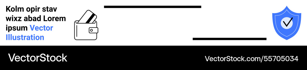 Digital wallet and secure shield with checkmark Digital wallet and secure shield with checkmark vector image