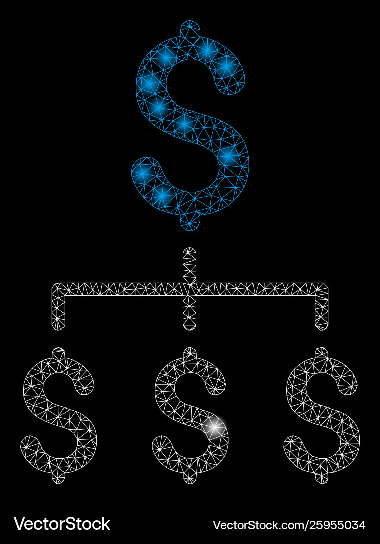 Flare mesh network financial hierarchy with Flare mesh network financial hierarchy with vector image