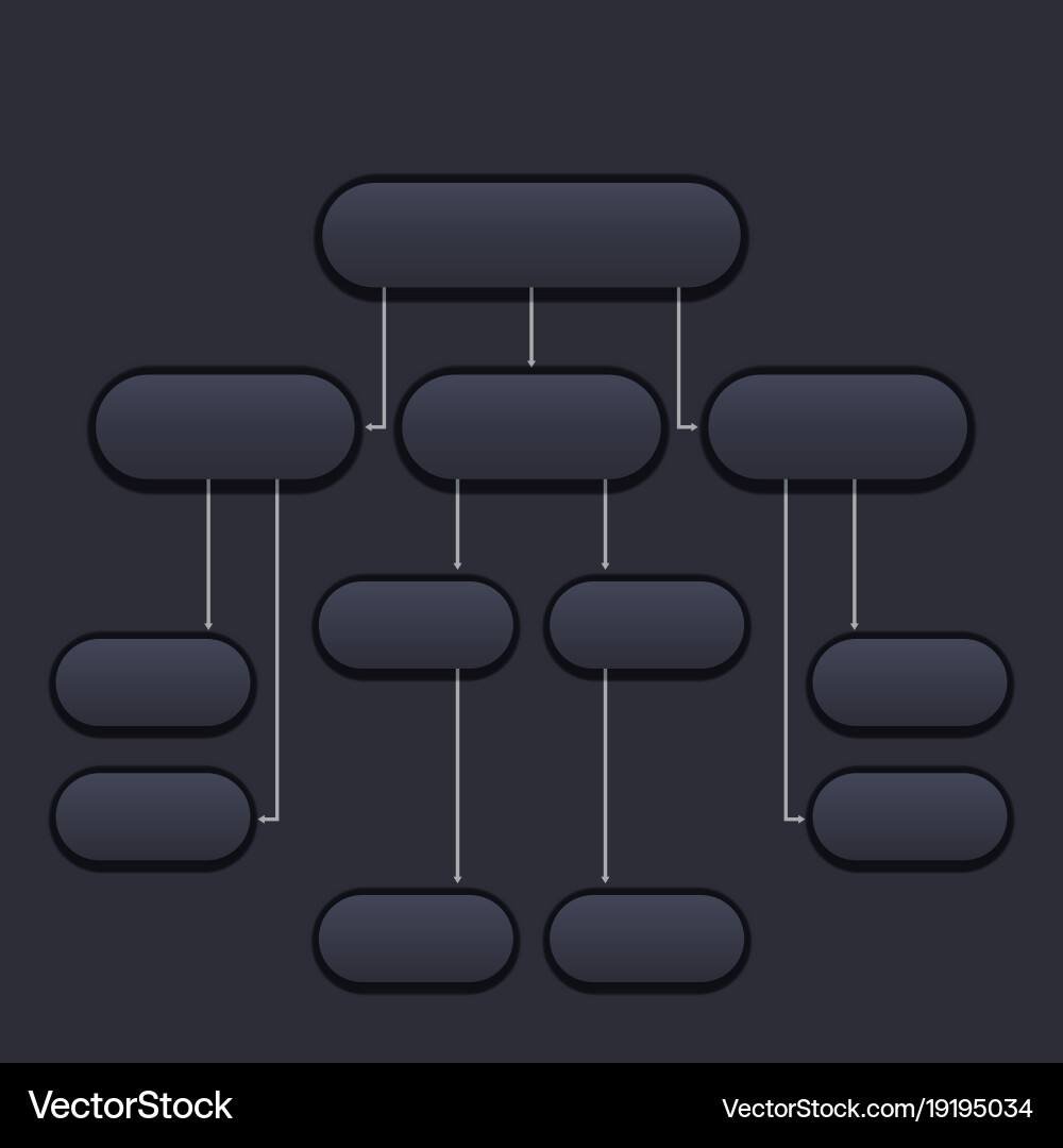 Flowchart template dark version vector image