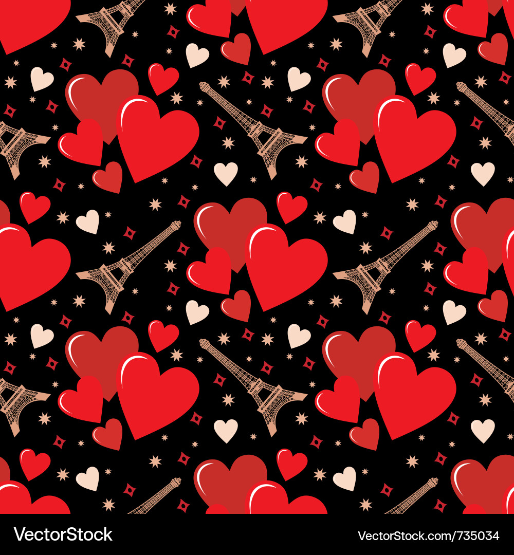 Hearts Seamless Pattern Vector Image