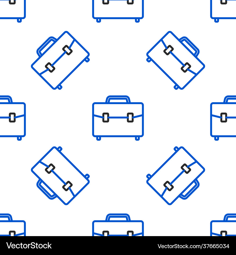 Line briefcase icon isolated seamless pattern Vector Image