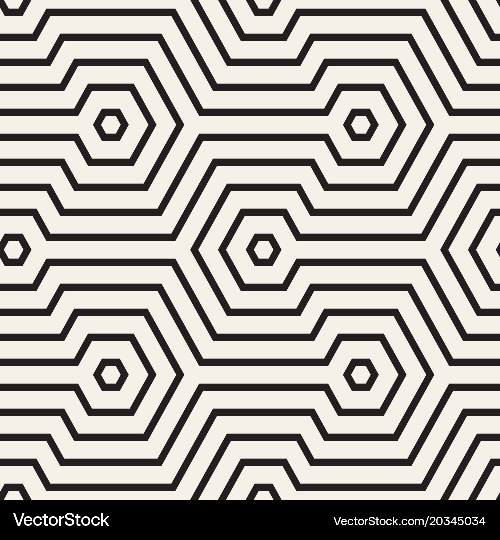 Modern Hexagonal Stripes Pattern Vector Image
