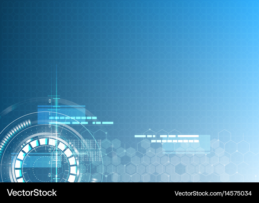 Technological abstract hexagon digital interface vector image