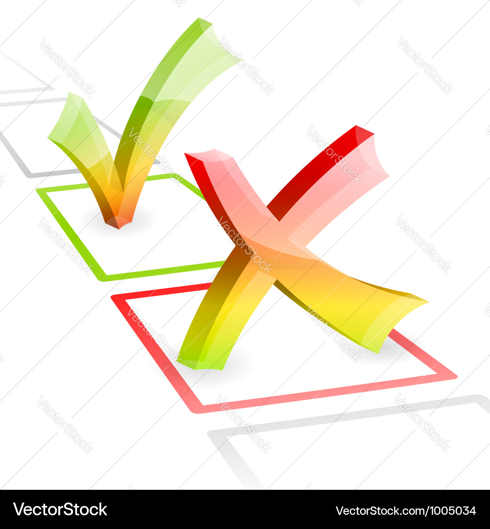 Three Dimensional Check Marks vector image