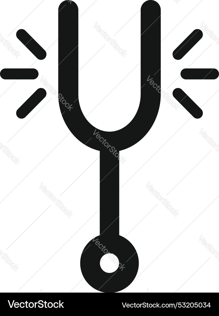 Tuning fork vibrating creating sound waves icon Tuning fork vibrating creating sound waves icon vector image