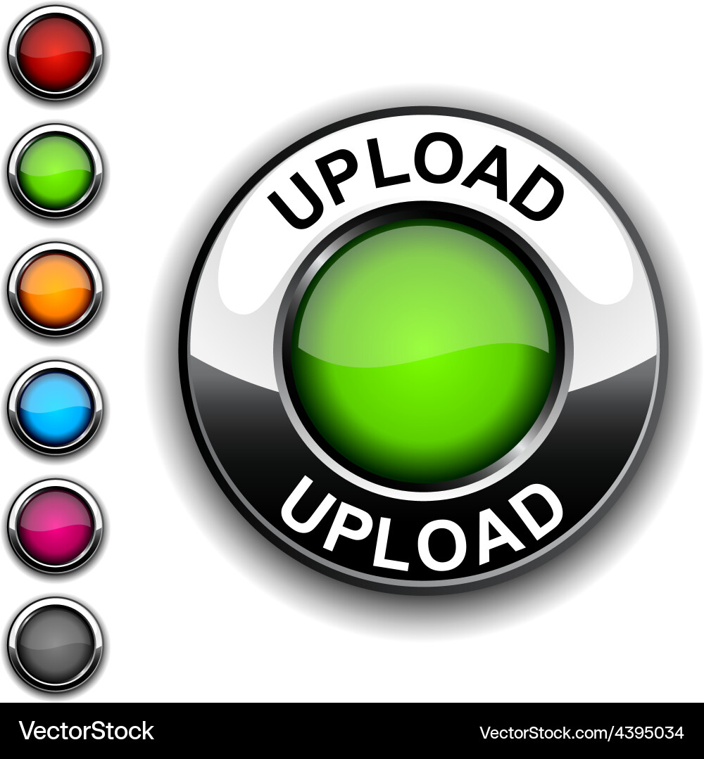 Upload button vector image