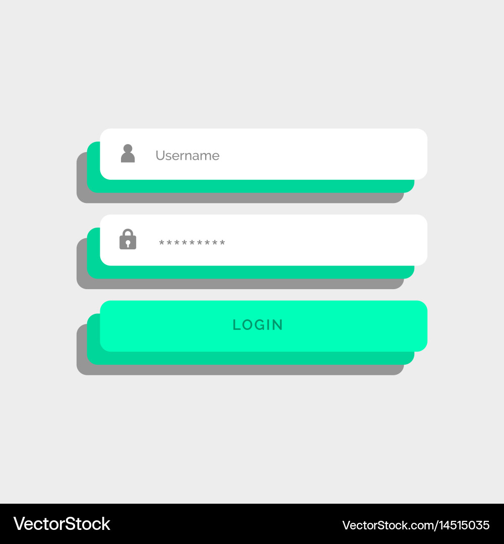 3d style login user interface design Vector Image