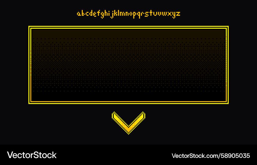 8-bit Pixel Alphabet with Down Arrow Vector Image