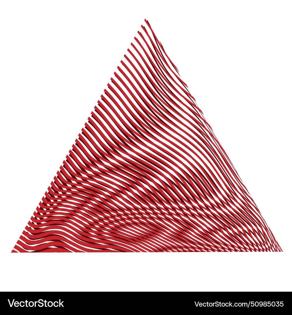 Abstract geometric triangular shape with waved Abstract geometric triangular shape with waved vector image