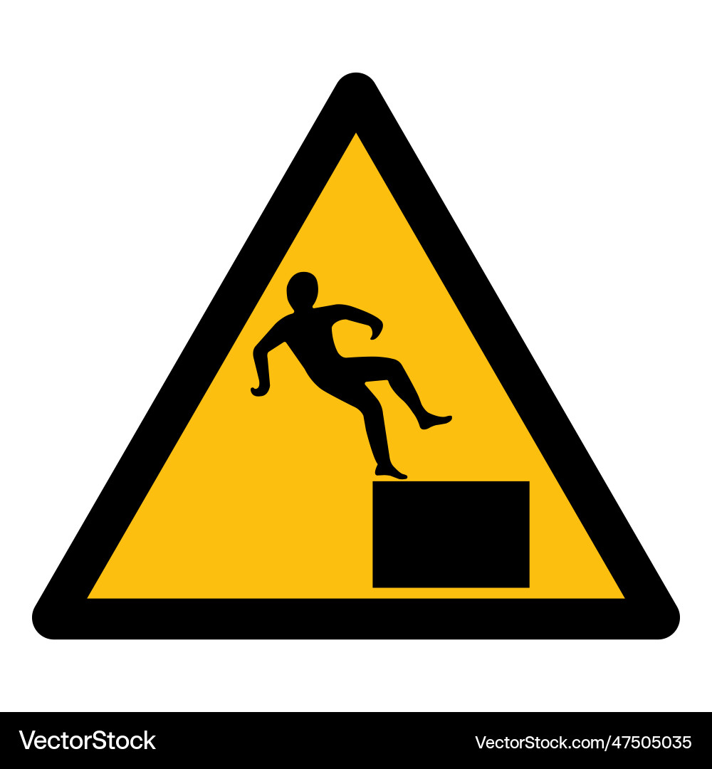 Beware high level drop symbol sign isolate Vector Image