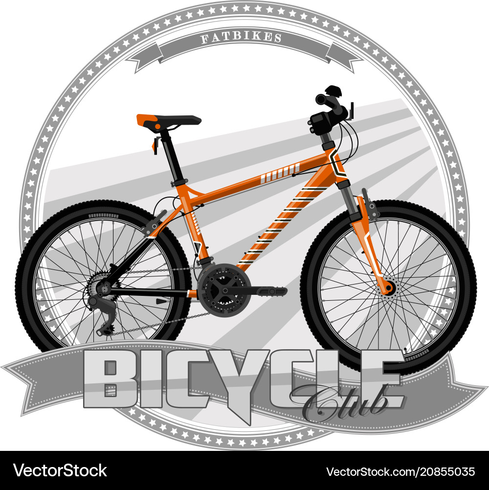 Bicycle of a certain type on symbolic background Vector Image