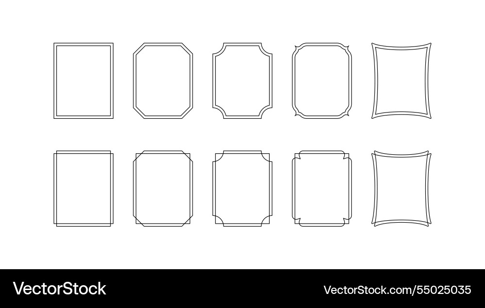 Decorative rectangle frames for note text line Decorative rectangle frames for note text line vector image