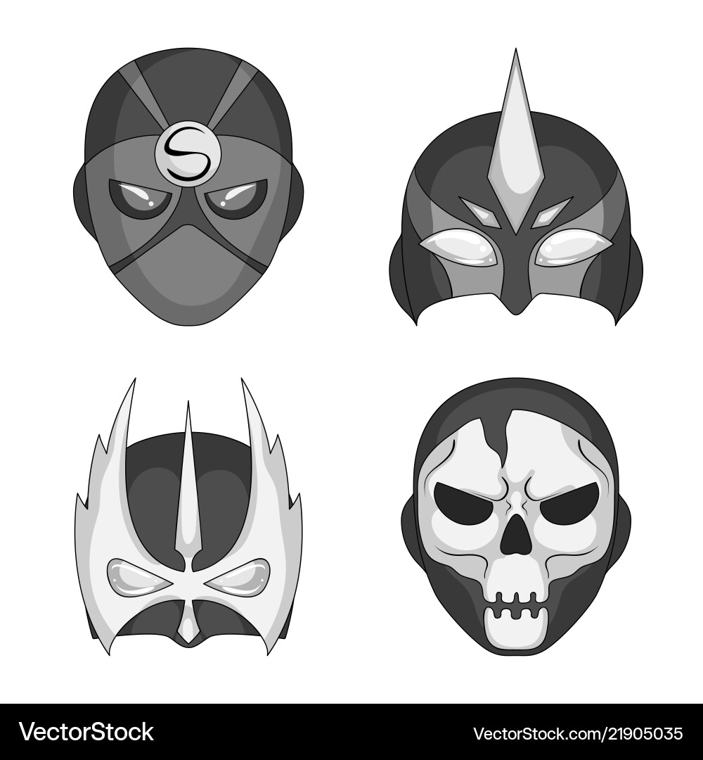 Design of hero and mask symbol set Design of hero and mask symbol set Vector Image