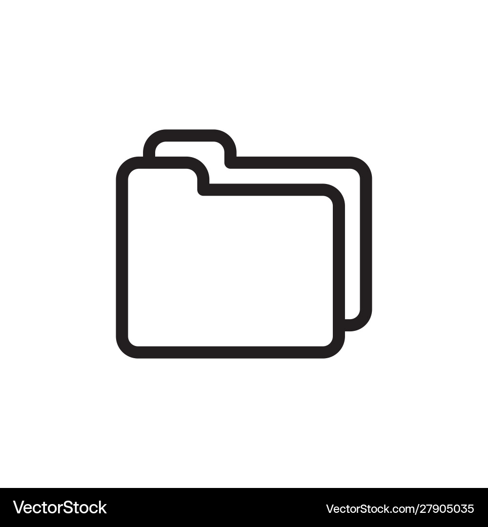 Flat line folder icon logo element design Vector Image