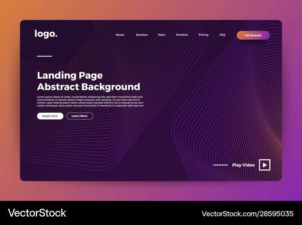 Landing page abstract background vector image