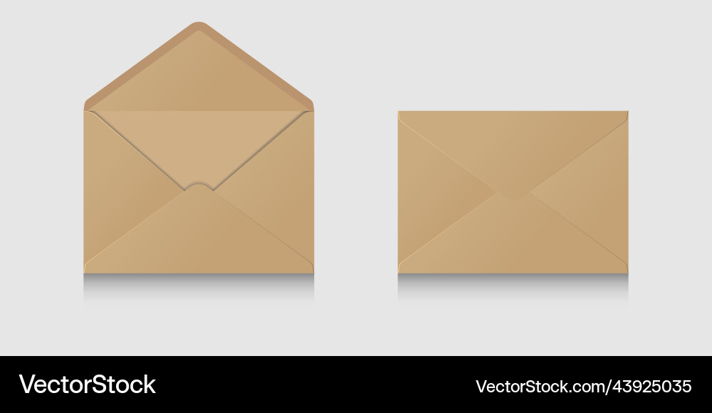 Mail envelope template open and closed Mail envelope template open and closed vector image