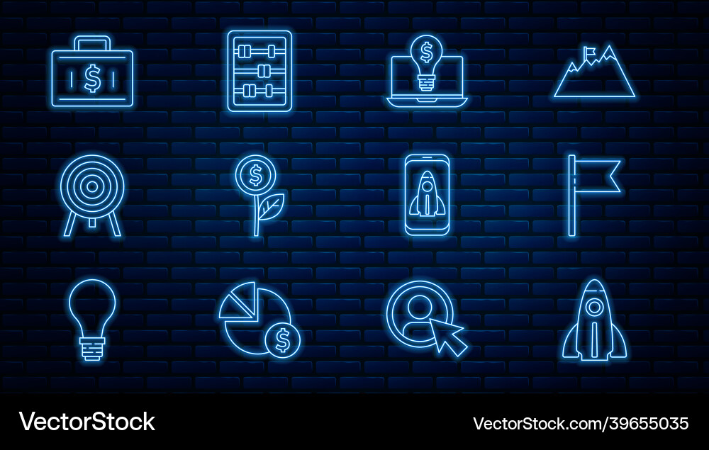 Set line startup project concept location marker Set line startup project concept location marker Vector Image