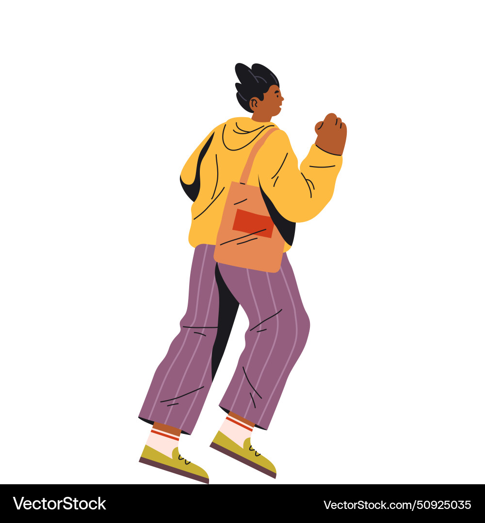 Shopper running to store Shopper running to store vector image