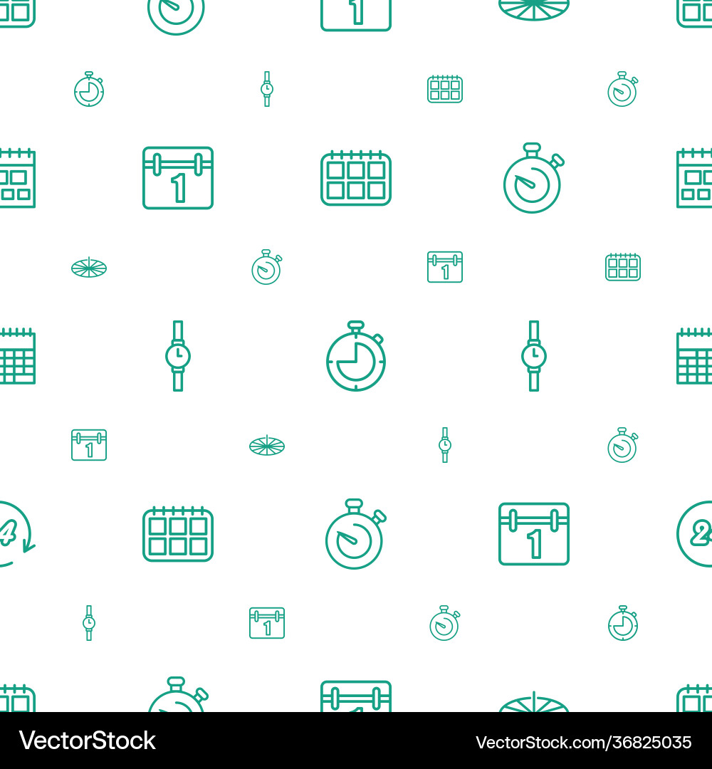 Time icons pattern seamless white background – Free Vector | VectorStock