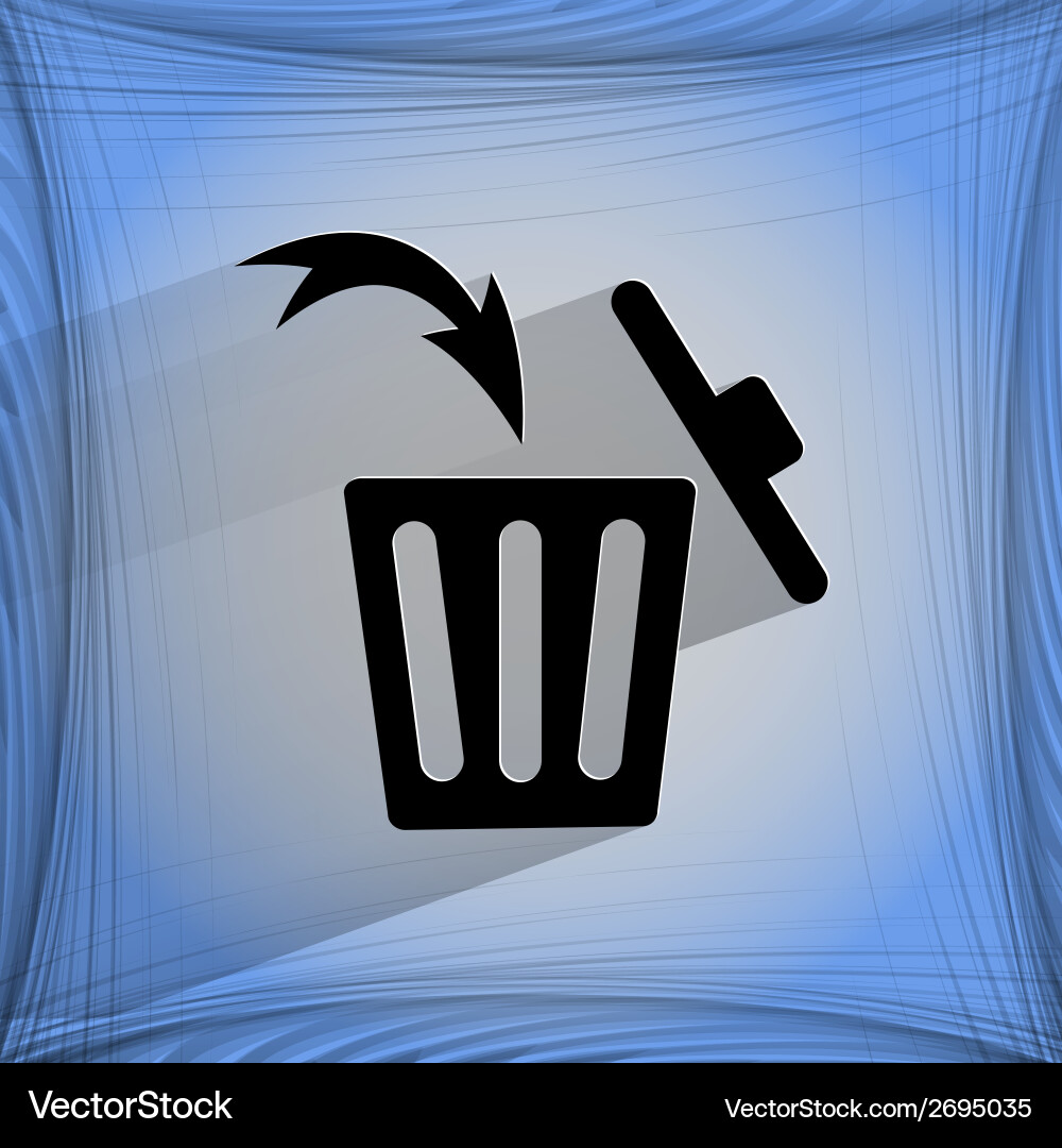 Trash bin flat modern web button vector image