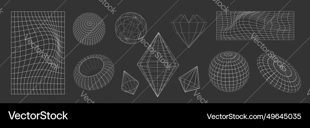 Y2k white grid abstract shape Y2k white grid abstract shape vector image