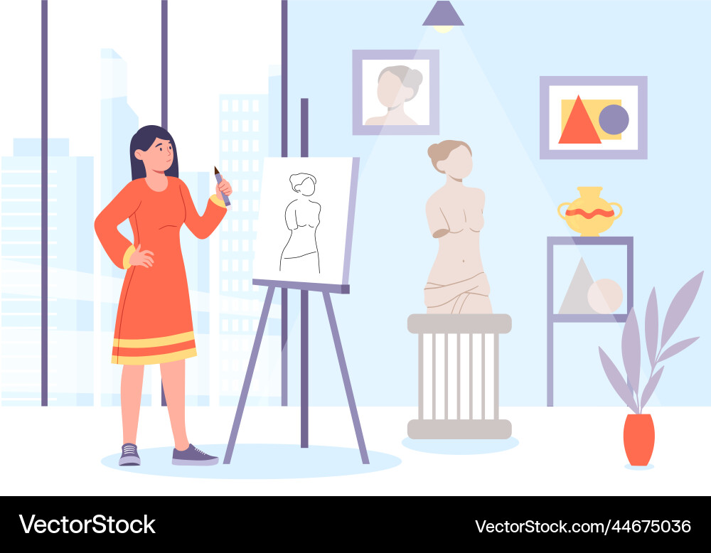 Artists drawing concept Vector Image