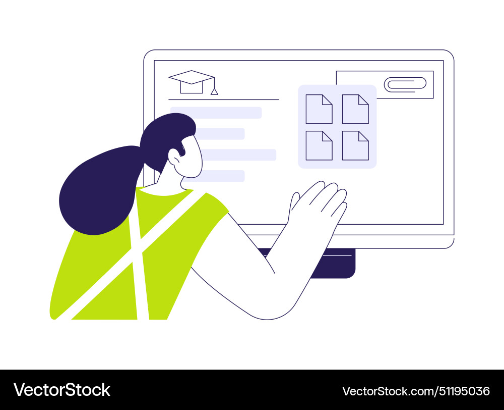 Attach assignment abstract concept vector image