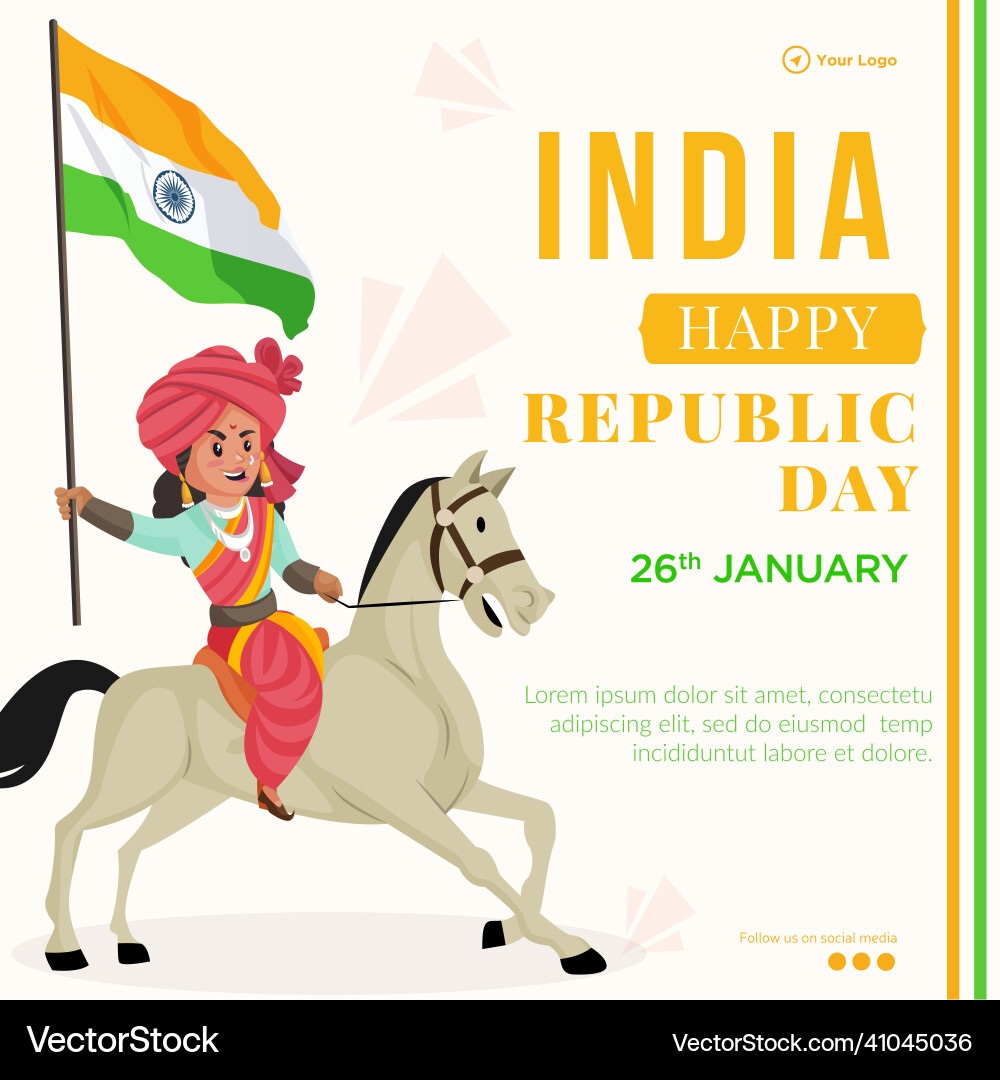 Banner design of india happy republic day Banner design of india happy republic day vector image