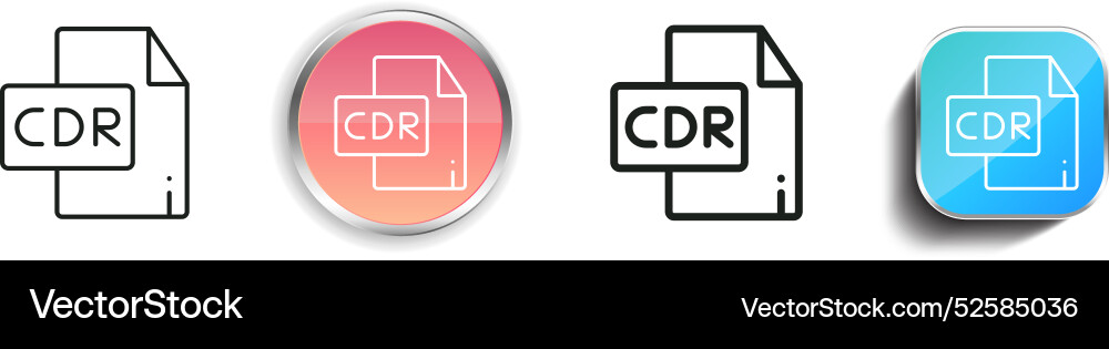 Cdr icon thin linear regular and button style vector image