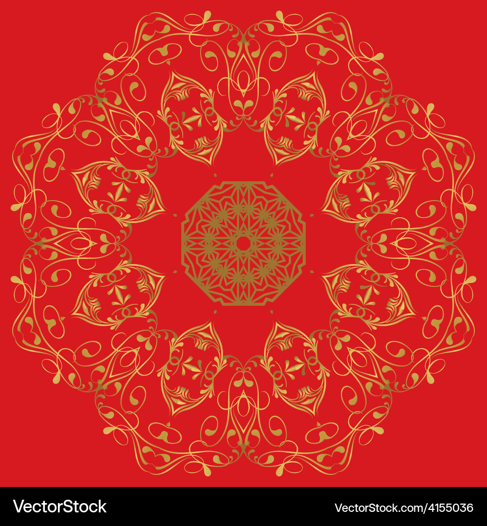 Circular abstract pattern in arabic style set vector image