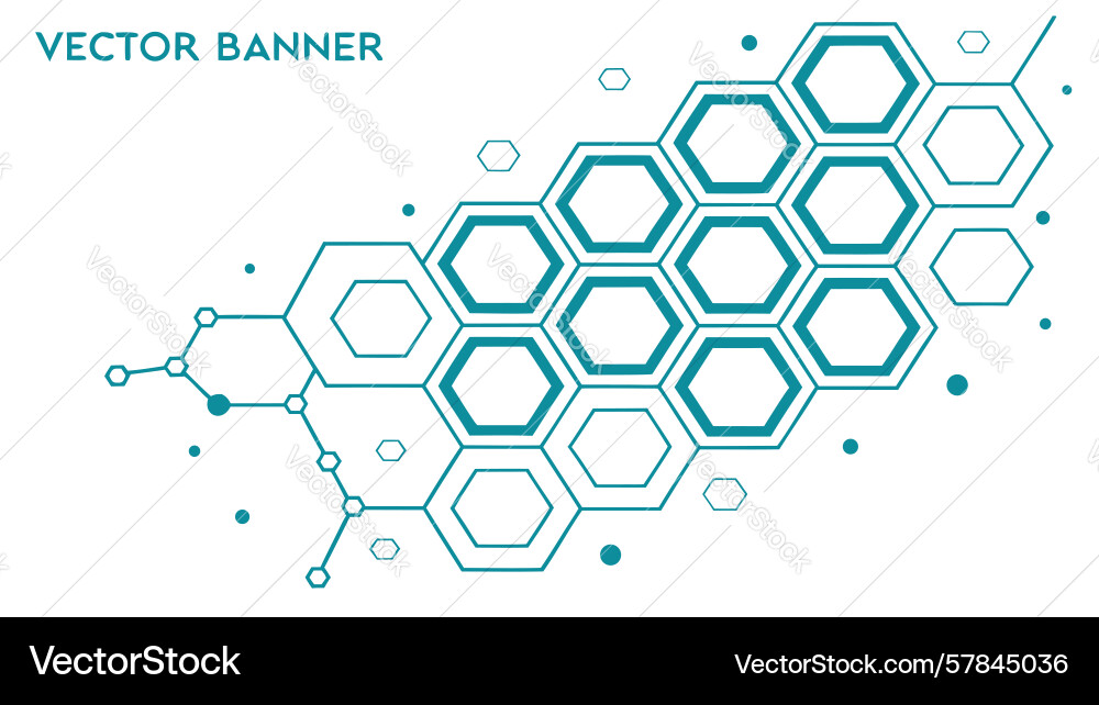 Connected hexagonal network abstract tech Vector Image
