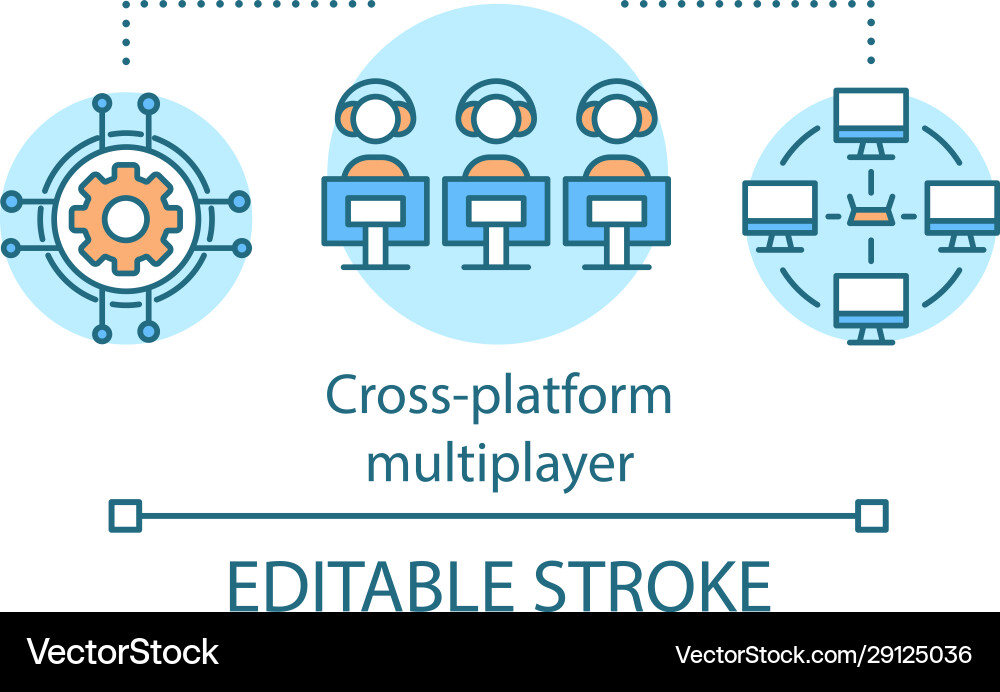 Cross platform multiplayer game concept icon Cross platform multiplayer game concept icon vector image