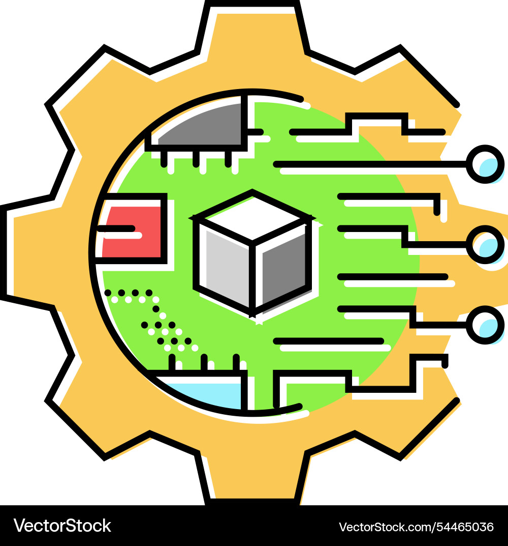 Digital transformation tech color icon Digital transformation tech color icon vector image