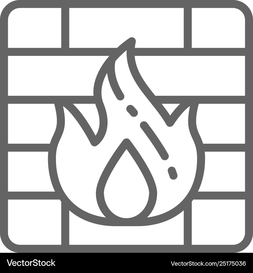 Firewall line icon Firewall line icon vector image