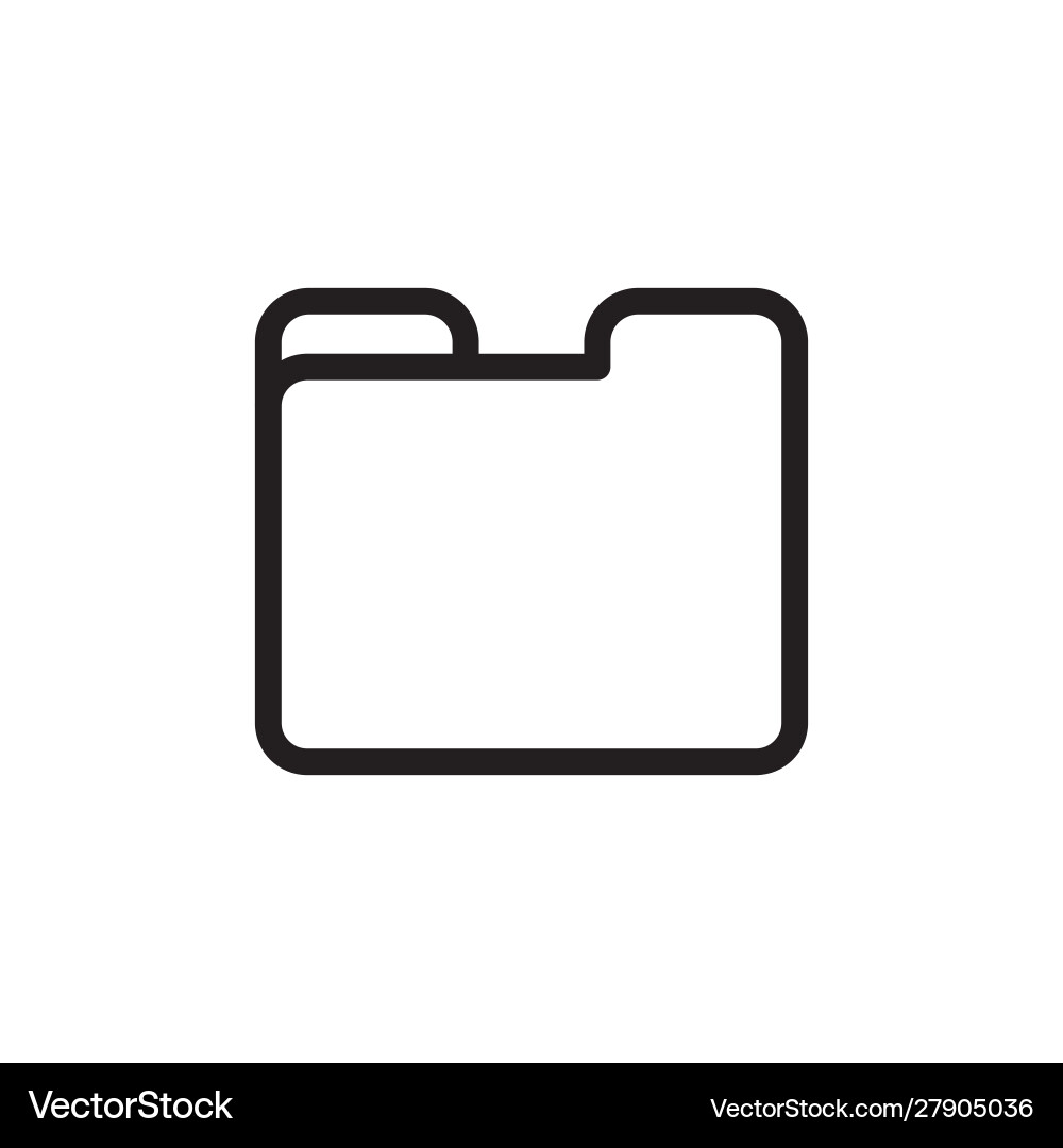Flat line folder icon logo element design Vector Image